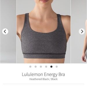 Lululemon Energy Bra in Heathered Black